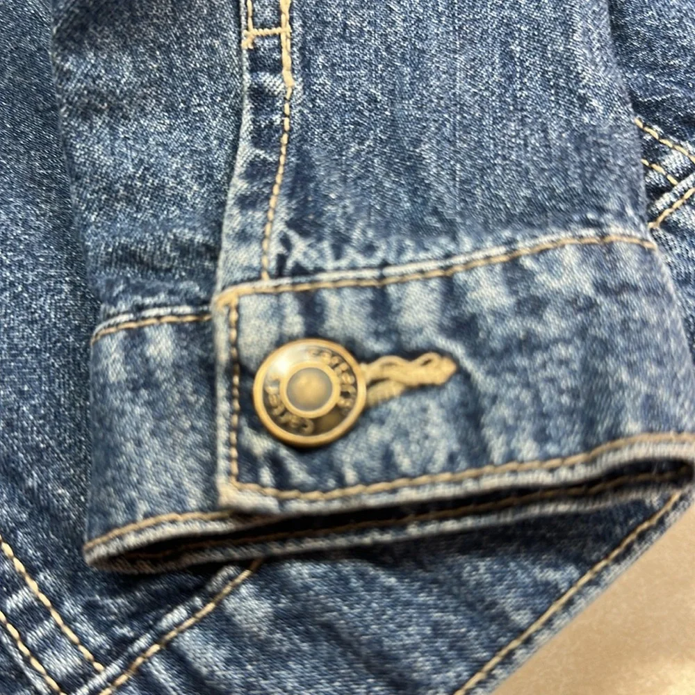 Carters Girls Denim Blue Jean Jacket Pockets 5/5A Preowned